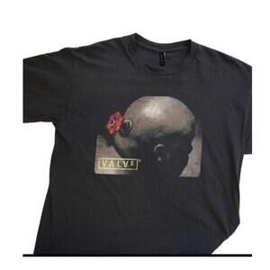 Valve Black Red Cotton T Shirt